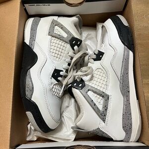 Jordan Kids White and Gray Sneakers